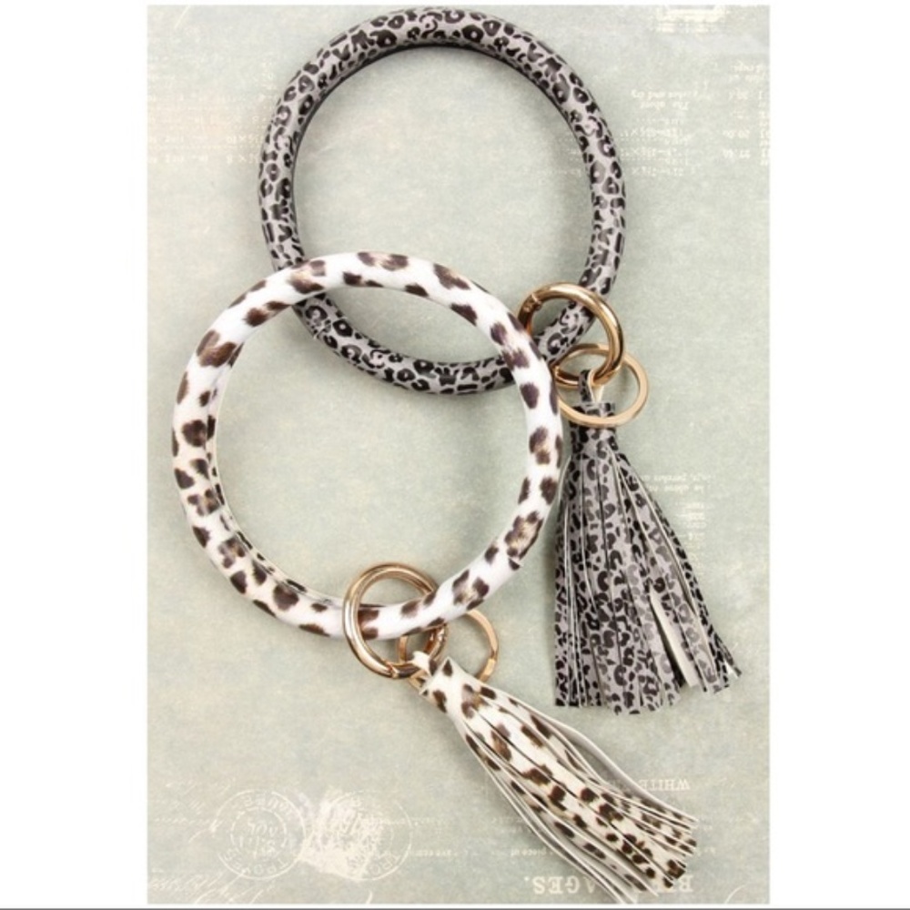 Leopard Print Tassel Key Ring - Picture 2 of 6